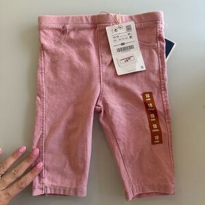 Zara Pink Kids Short leggings jegging stretchy 12-18m